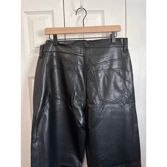 AGOLDE Black Recycled Leather Broken Waistband NWOT Pants Size 30 - Picture 5 of 8